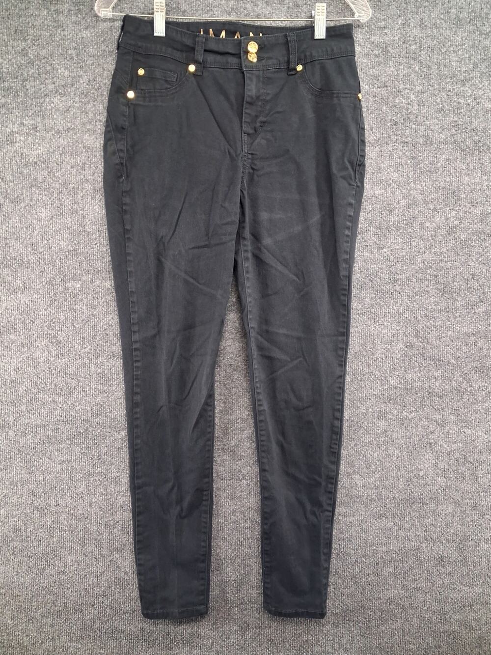 Iman Jeans Womens 6 Global Chic Black Stretch Denim